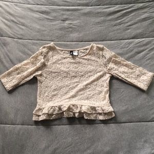 Divided, long sleeve, Crop top